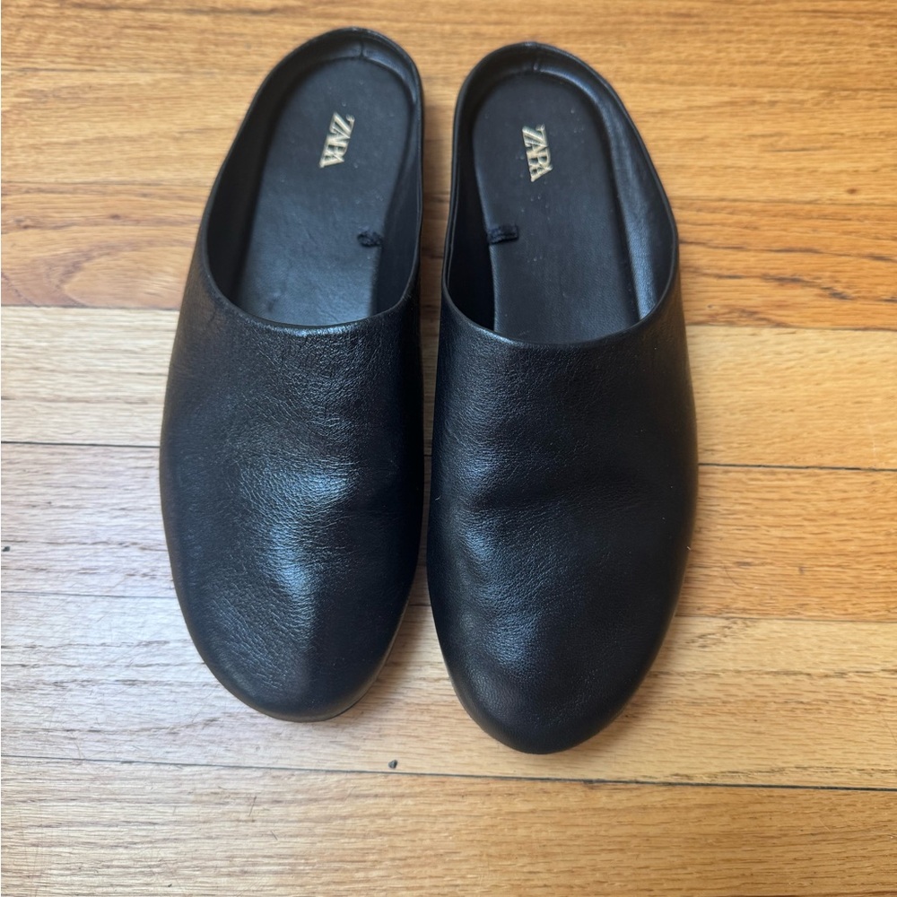 Zara Black mules (the Row dupe)